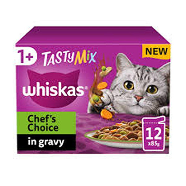 Whiskas 1+ Adult Tasty Mix Chef's Choice in Gravy Wet Cat Food Pouches | Pack of 12 - Choice Stores