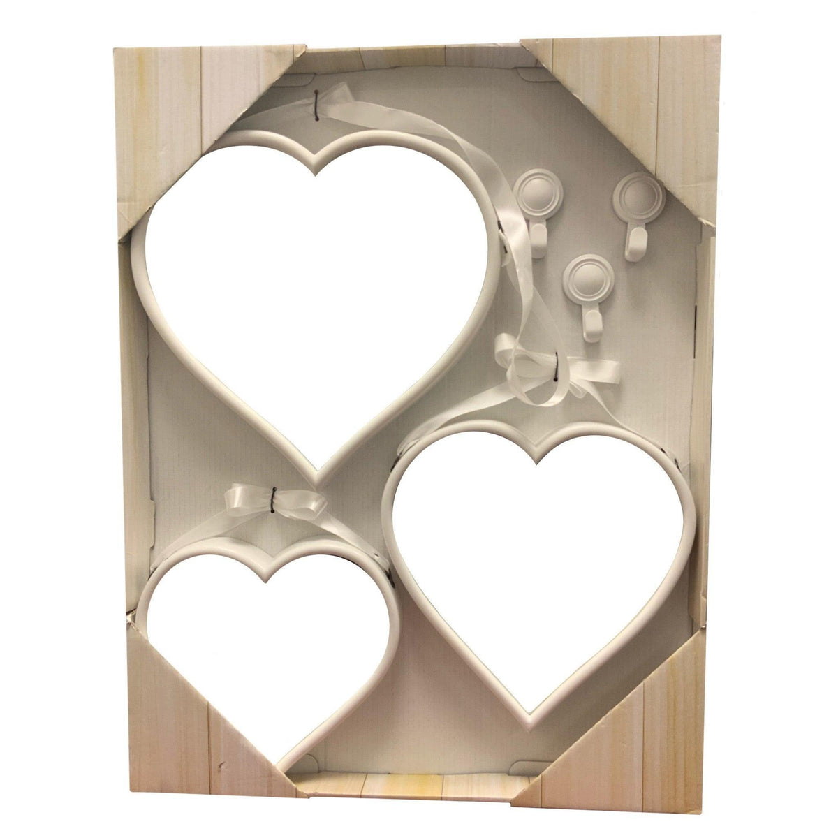 White Assorted Sizes Heart Shaped Hanging Mirrors 3 Set - Choice Stores