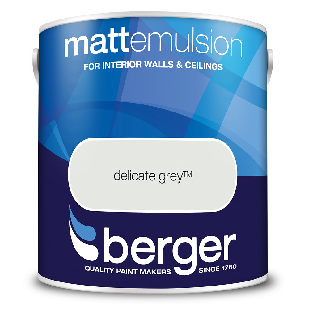 berger walls and ceilings matt emulsion paint  delicate grey