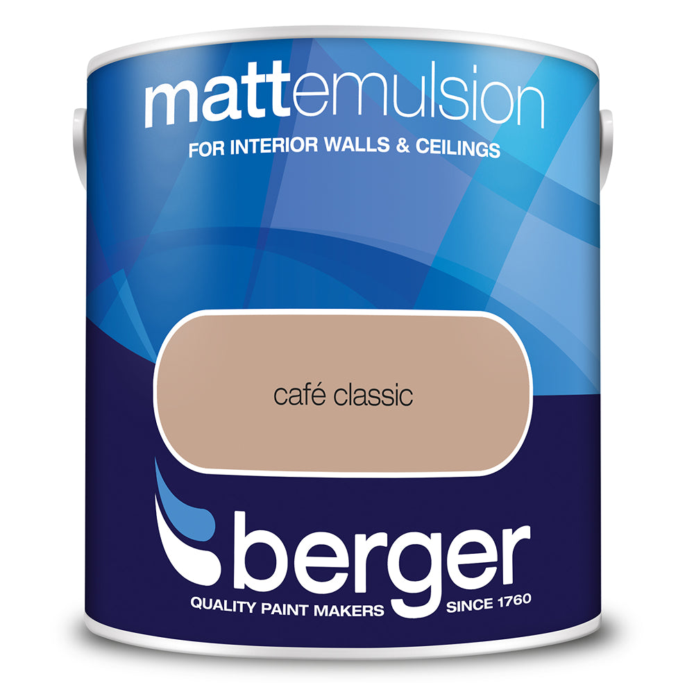 berger walls and ceilings matt emulsion paint  cafe classic