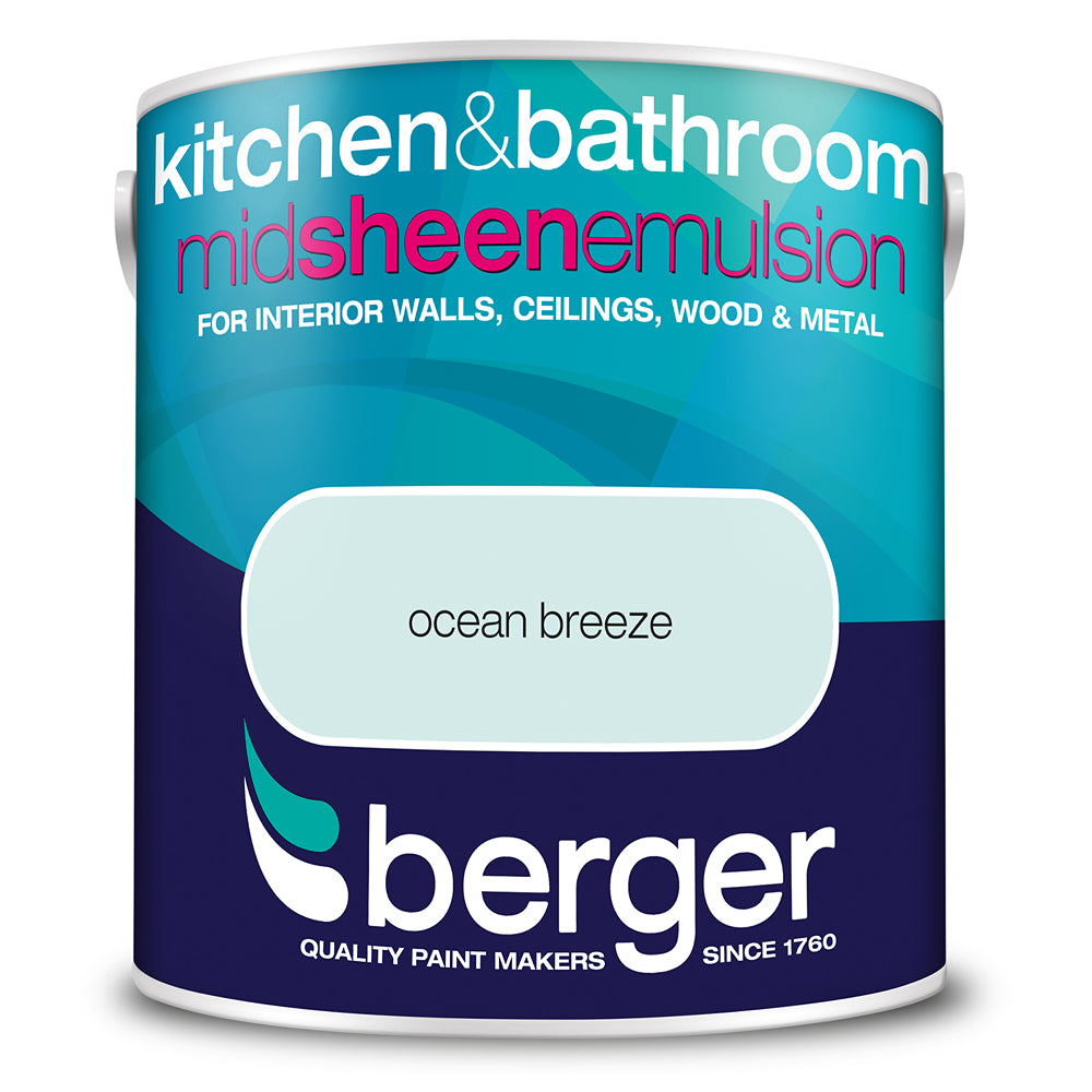 berger kitchen and bathroom mid sheen emulsion paint  ocean breeze