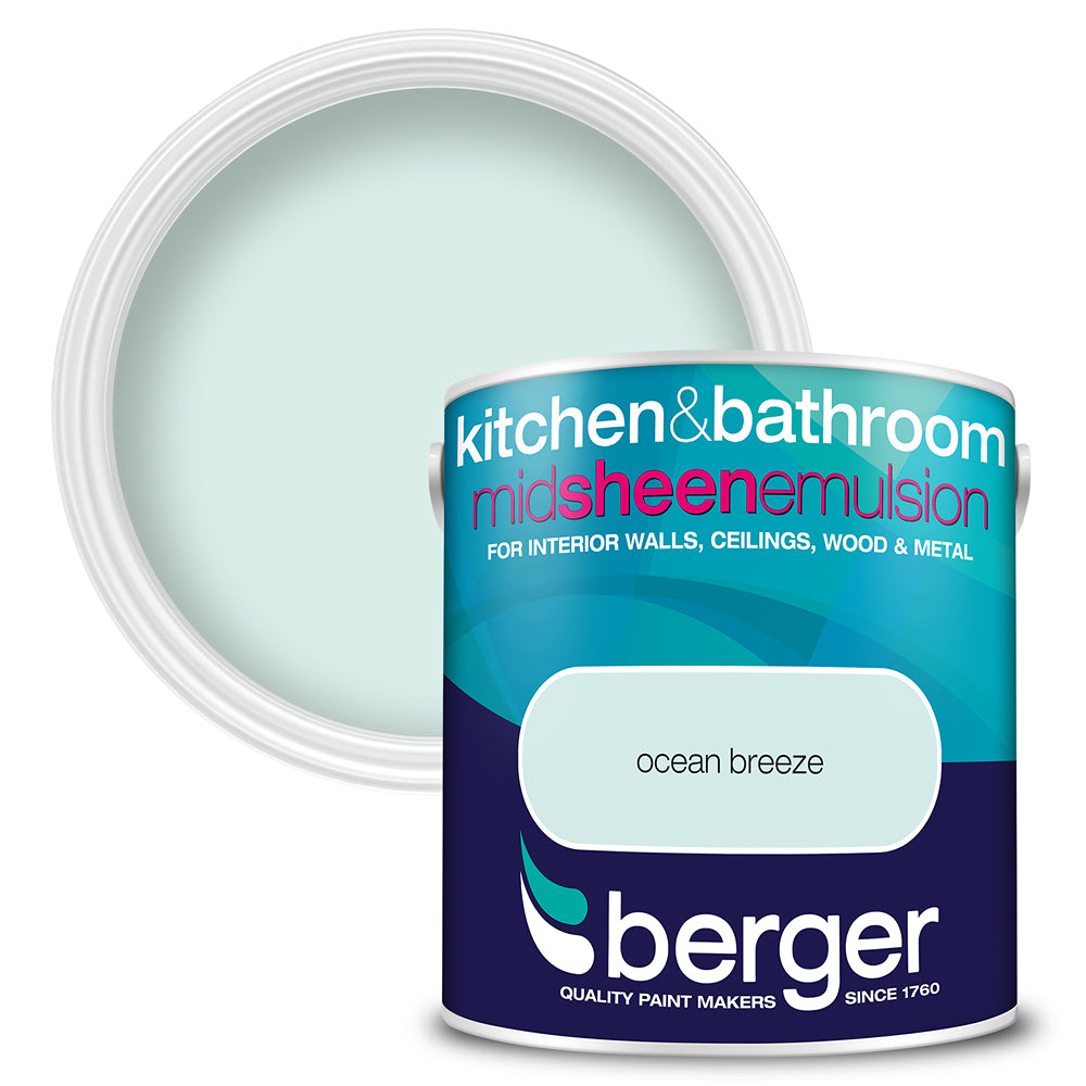 berger kitchen and bathroom mid sheen emulsion paint  ocean breeze