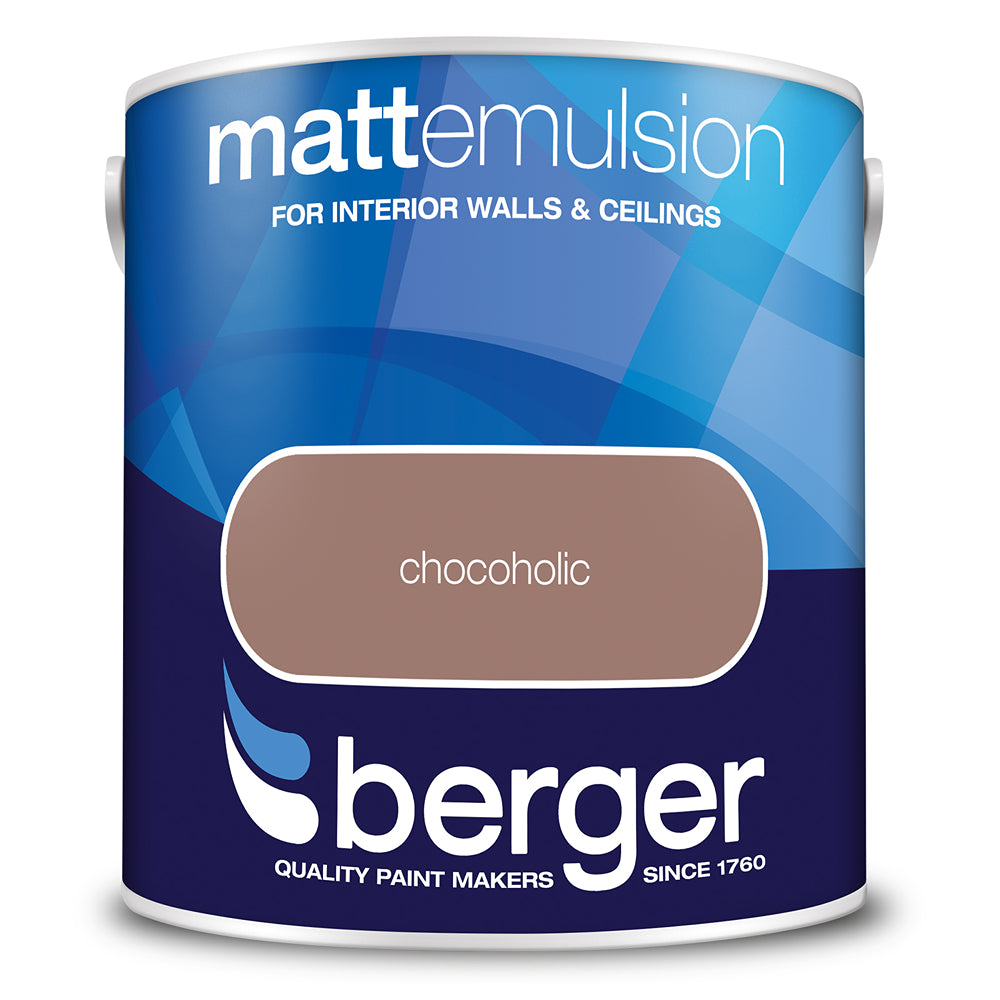 berger walls and ceilings matt emulsion paint  chocoholic