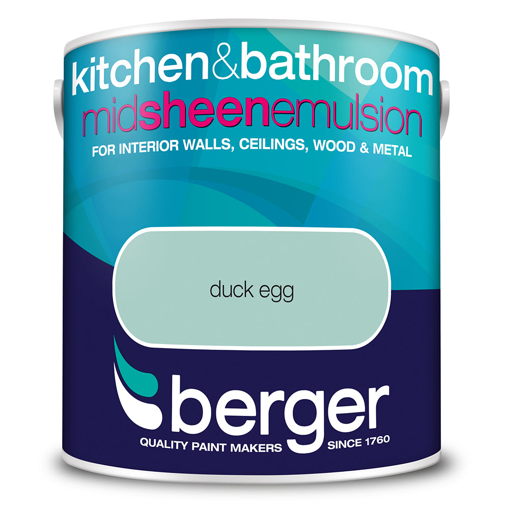 berger kitchen and bathroom mid sheen emulsion paint  duck egg