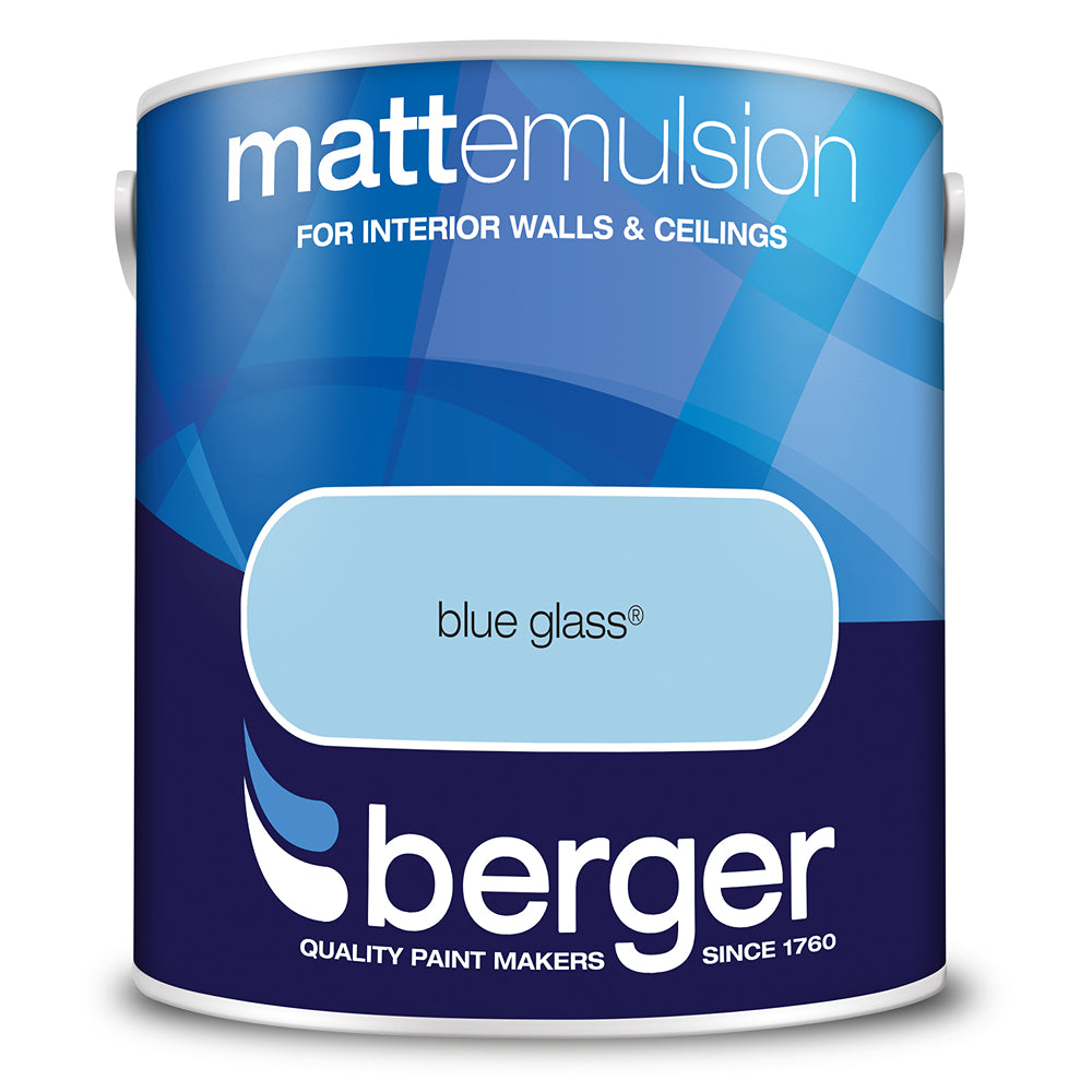 berger walls and ceilings matt emulsion paint  blue glass