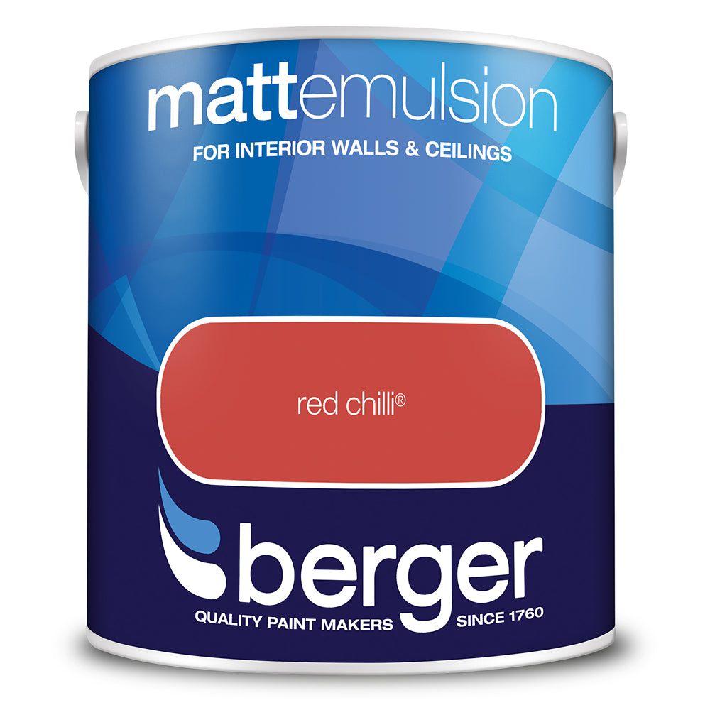 berger walls and ceilings matt emulsion paint  red chilli
