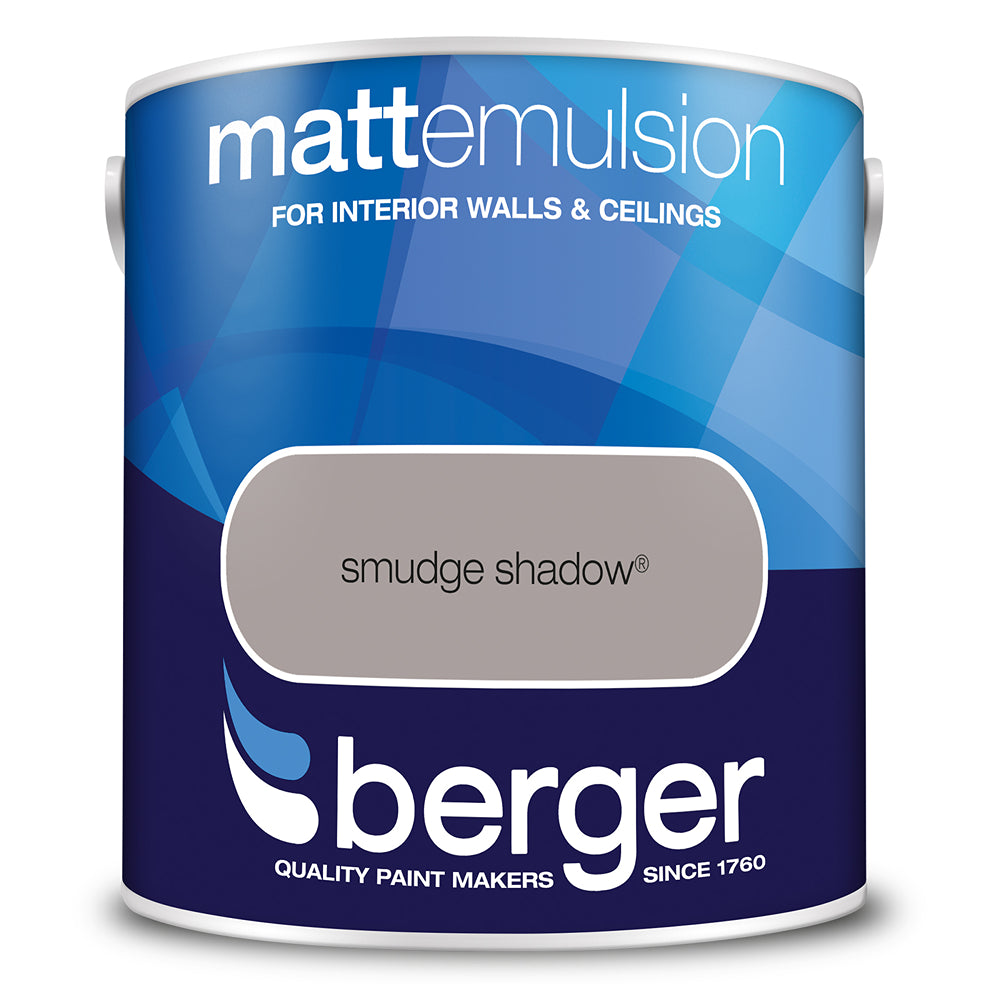 berger walls and ceilings matt emulsion paint  smudge shadow