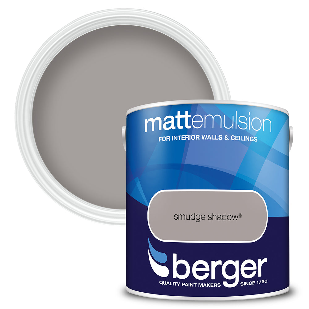 berger walls and ceilings matt emulsion paint  smudge shadow