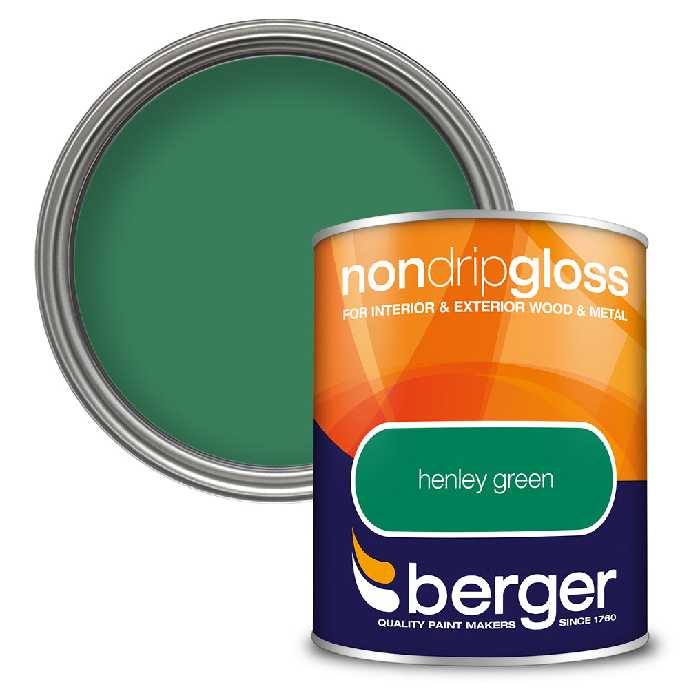 berger non drip gloss interior and exterior paint  henley green