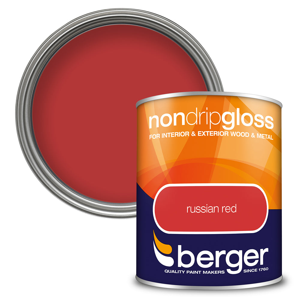 berger non drip gloss interior and exterior paint  russian red
