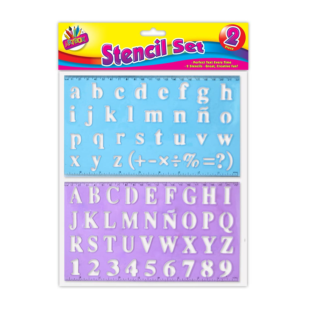 Artbox Childrens Letters and Numbers Stencil Set | 2 Pieces