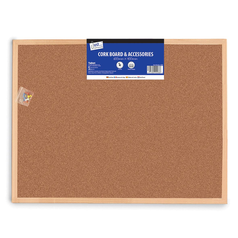 Just Stationery Cork Notice Board | 60 x 40cm