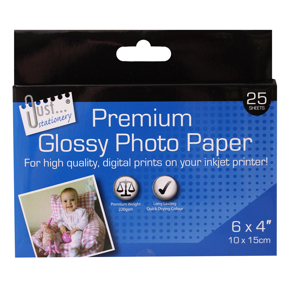 Just Stationery A6 Premium Photo Paper | Pack of 25