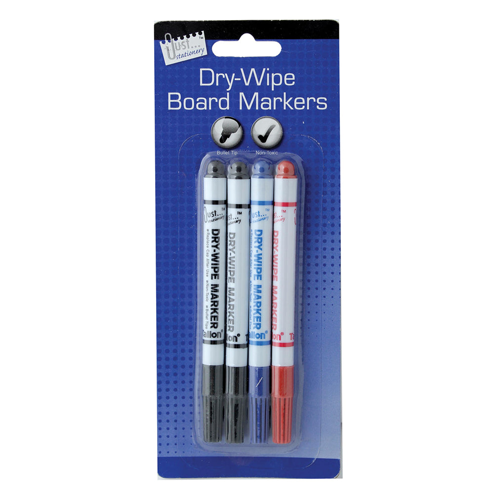 Just Stationery Assorted White Board Markers | Pack of 4