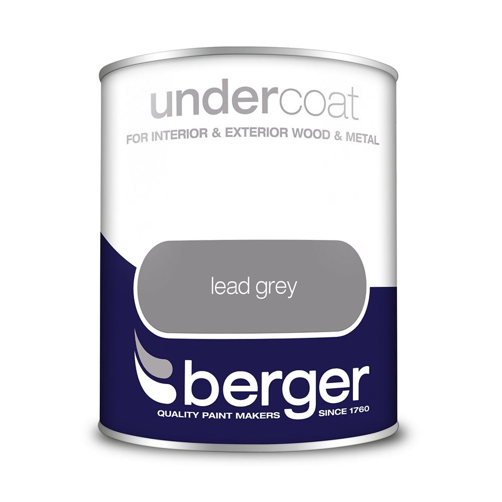 berger interior and exterior  wood and metal undercoat  lead grey