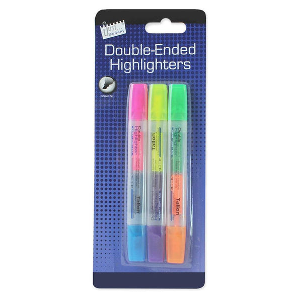 Just Stationery Highlighters Double Ended | Pack of 3 - Choice Stores