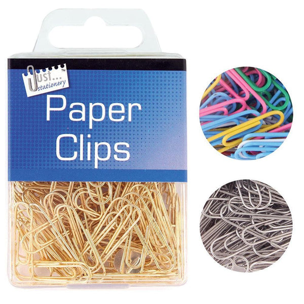 Just Stationery Paper Clips In Compact Box - Choice Stores