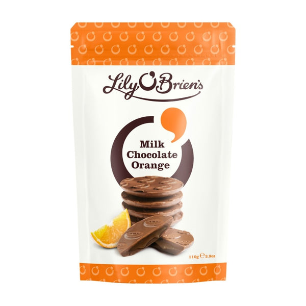Lily O'Briens Milk Chocolate Orange Pouch - 110g, Bite-Sized Pieces