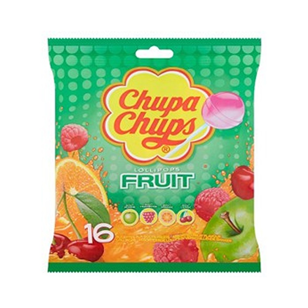 Chupa Chups Fruit Lollipops | 168g, Assorted Flavours, Pouch