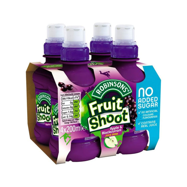 Robinsons Fruit Shoot Apple & Blackcurrant Juice | 4 x 200ml, No Added Sugar