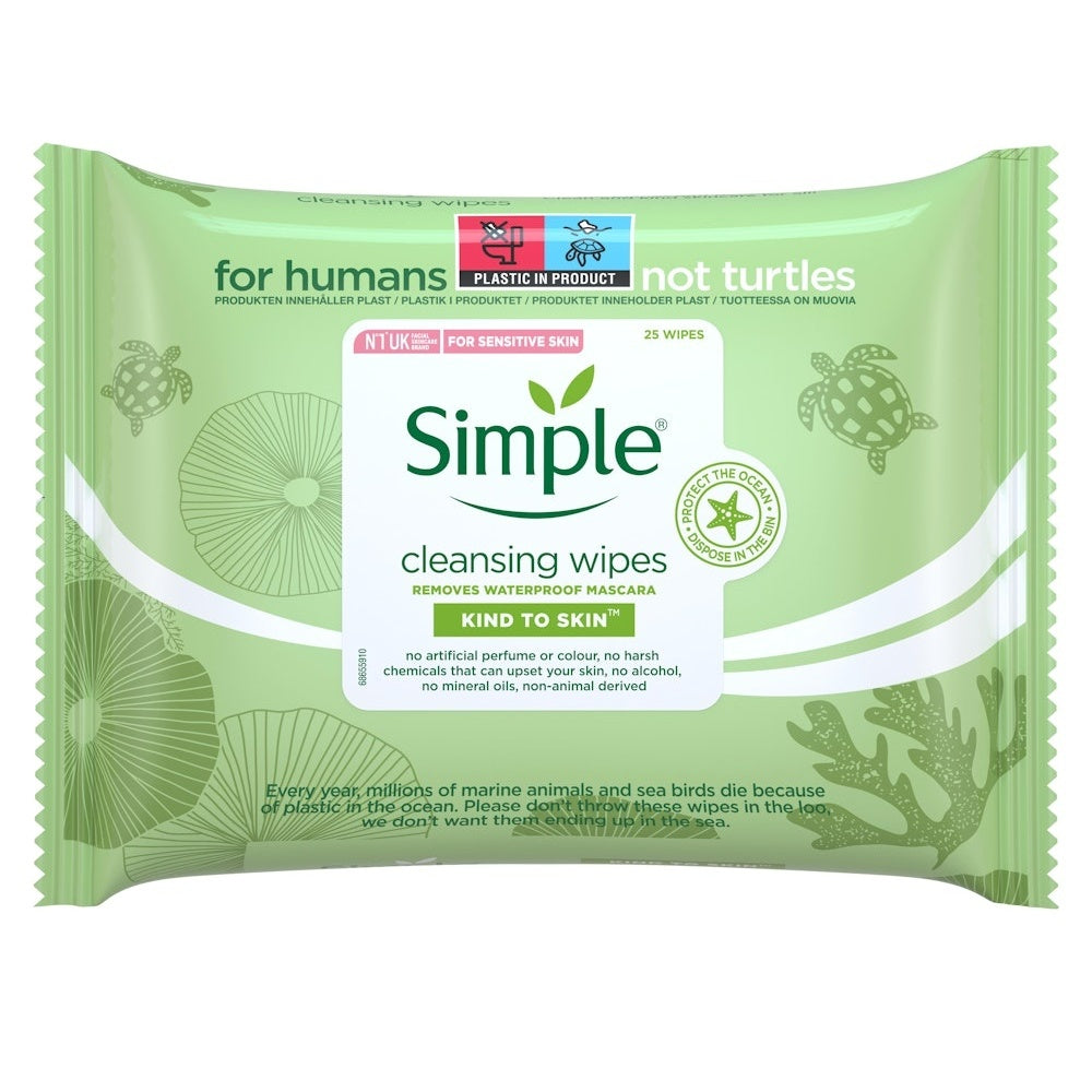 Simple Cleansing Facial Wipes | 25 Wipes for Sensitive Skin