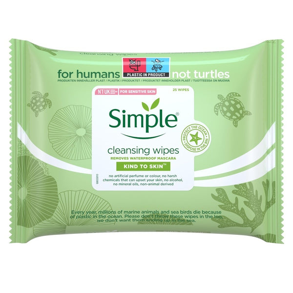 Simple Cleansing Facial Wipes | 25 Wipes for Sensitive Skin