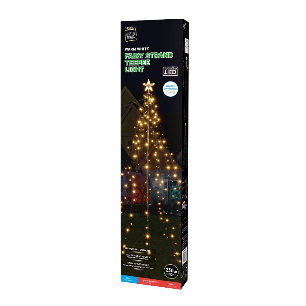 200 Warm White LED Fairy Strand Teepee Christmas Lights - Choice Stores