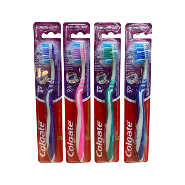 Colgate Zig Zag Toothbrush | Medium, Angled Bristles, Compact Head