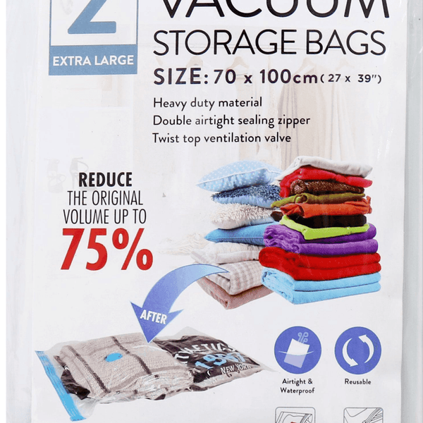 2Pk Extra Large Vacuum Storage Bag 70 x 100cm Choice Stores