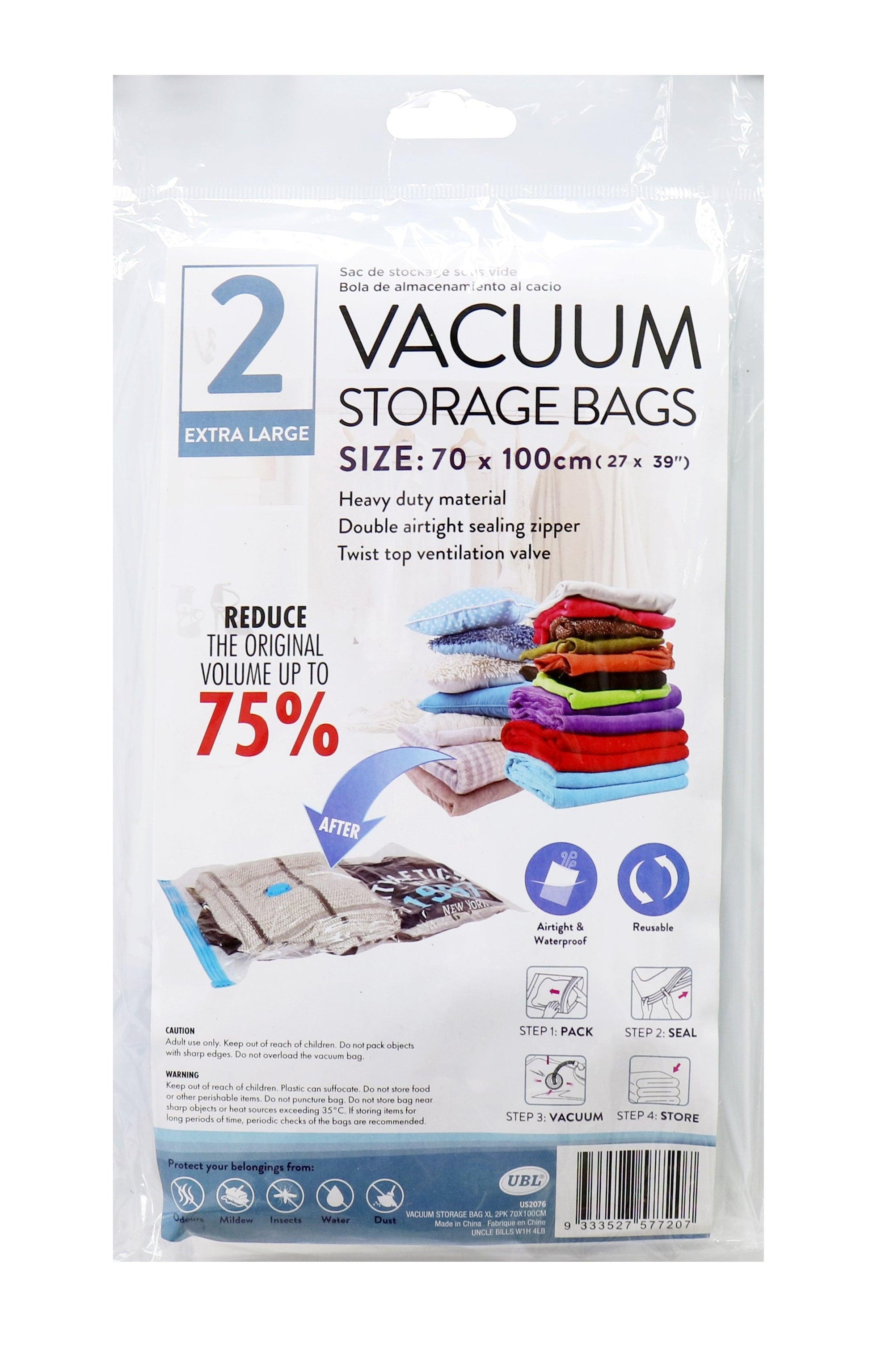 2Pk Extra Large Vacuum Storage Bag | 70 x 100cm - Choice Stores