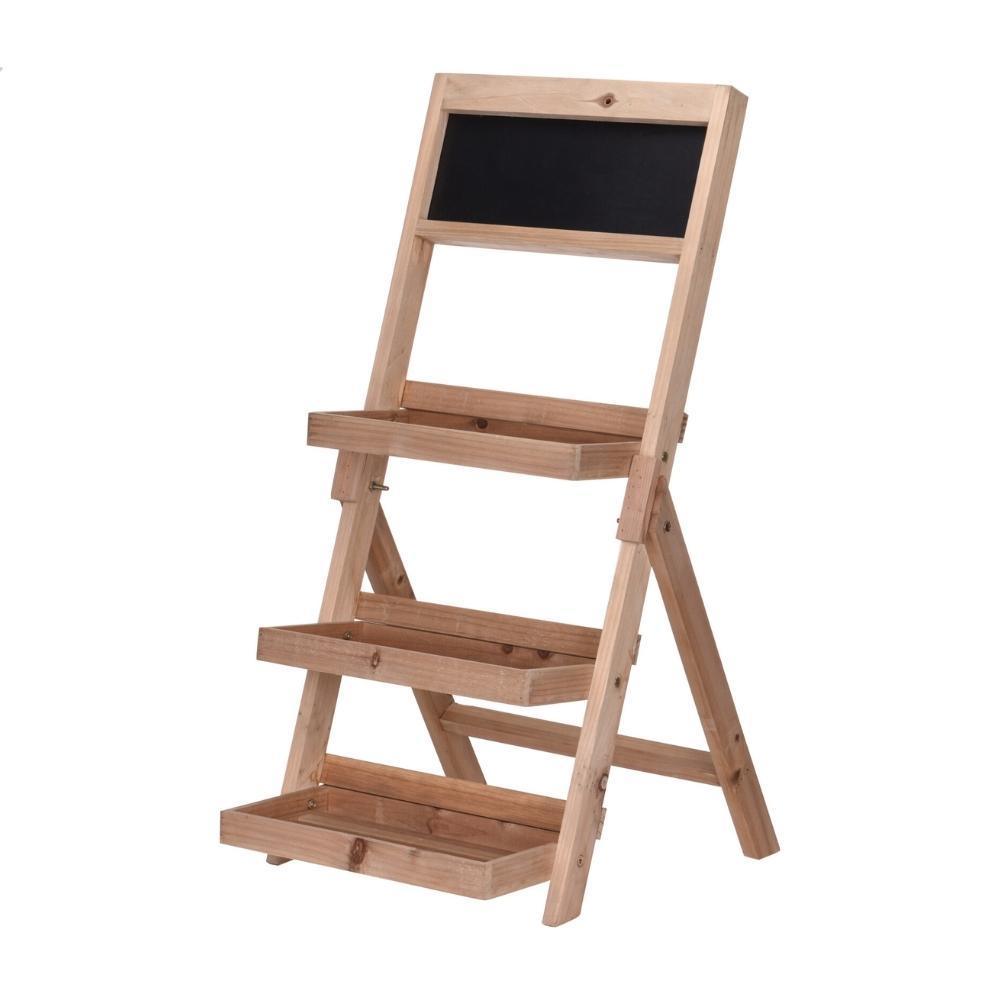 3 Tier Wooden Plant Rack With Chalk Board - Choice Stores