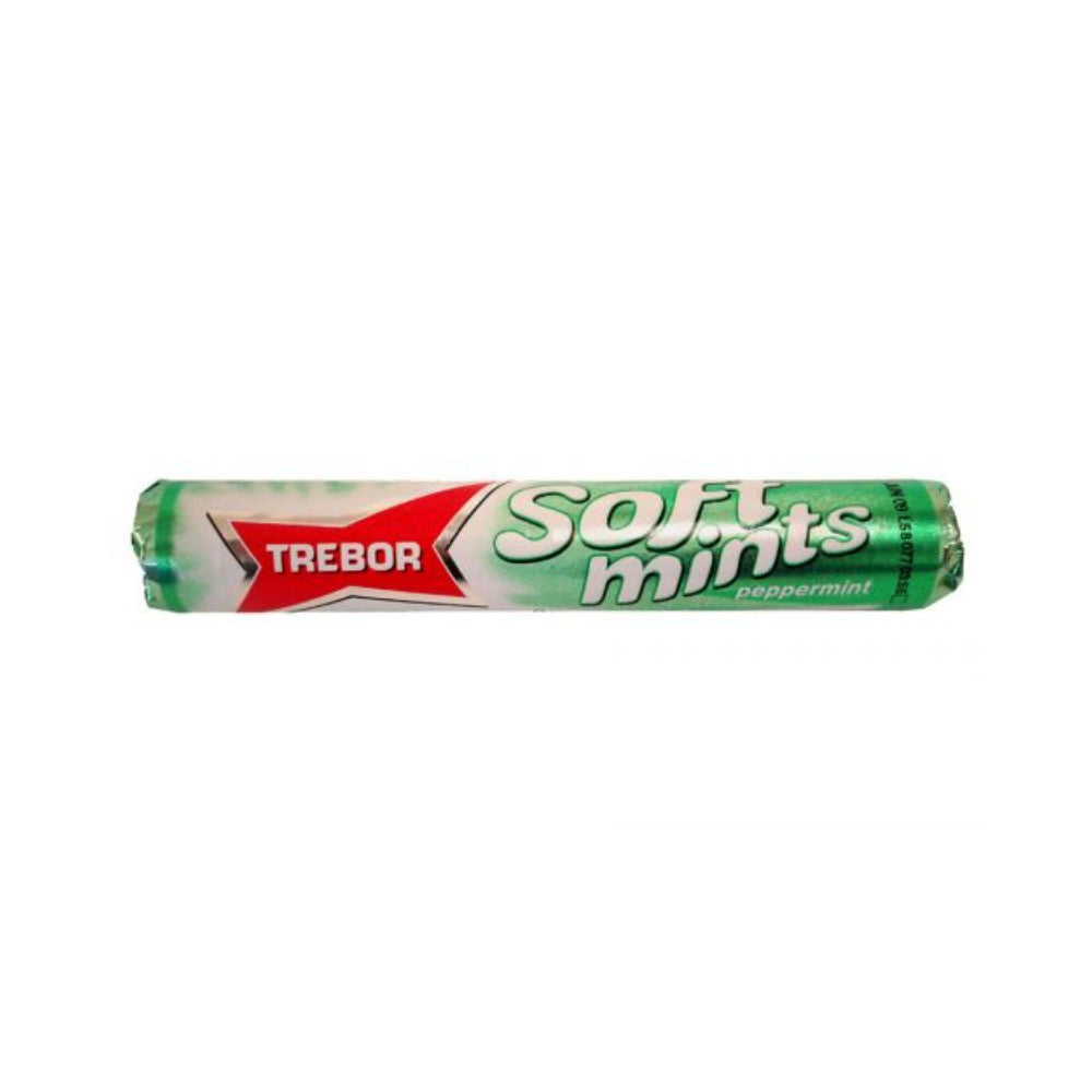 Trebor Soft Peppermint Mints | Single Roll, 45g, Chewy Texture, Cooling