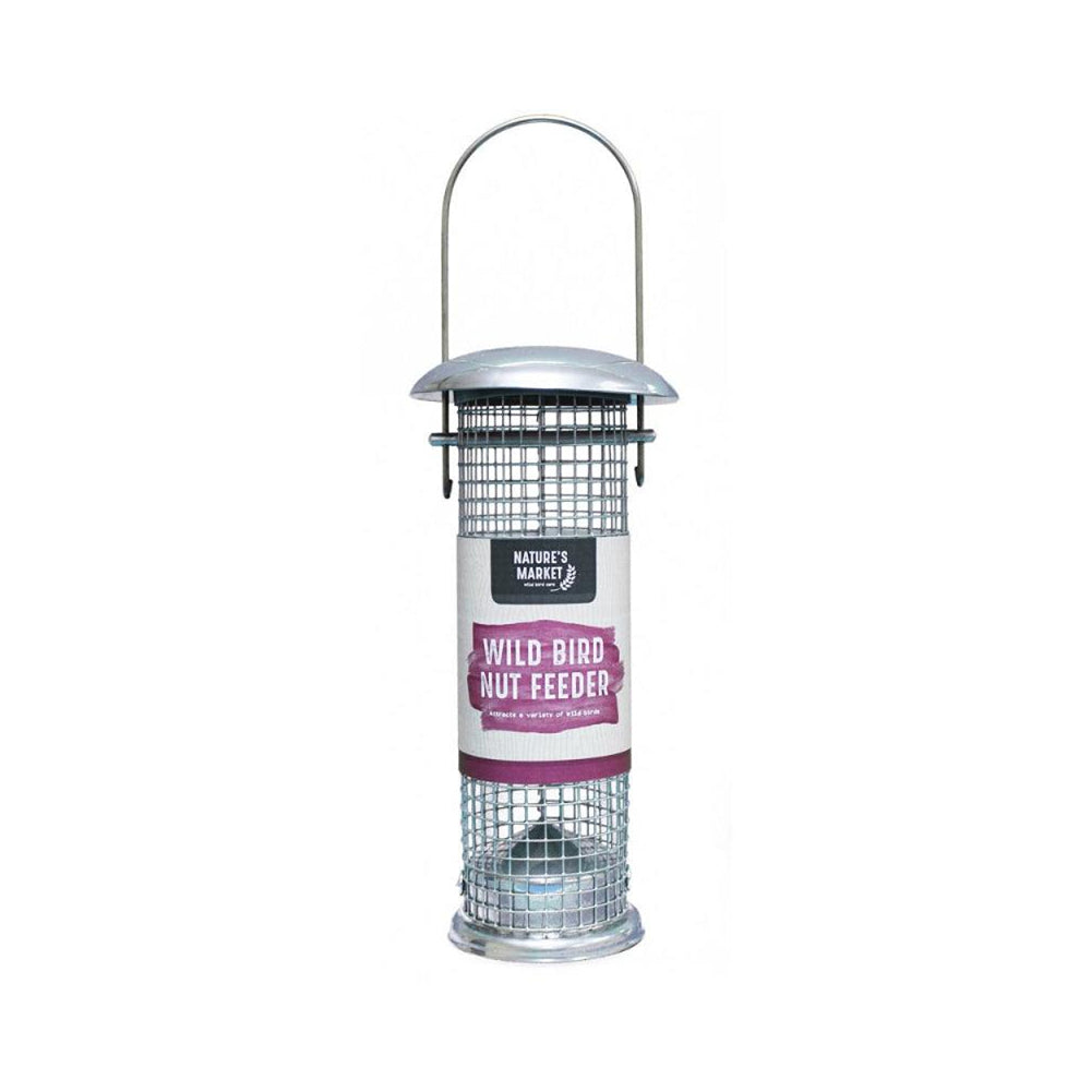 Nature's Market Deluxe Wild Bird Nut Feeder | Silver Mesh Hanging Design