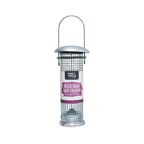 Nature's Market Deluxe Wild Bird Nut Feeder | Silver Mesh Hanging Design