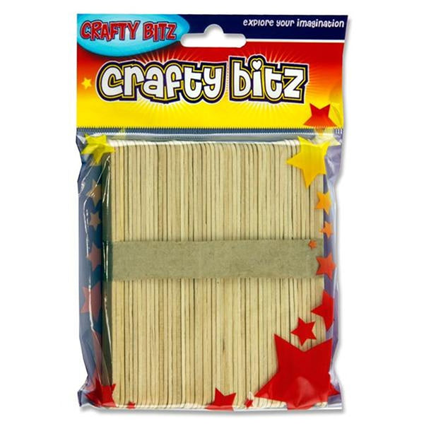 Crafty Kidz Versatile Wooden Craft Sticks | Pack of 50