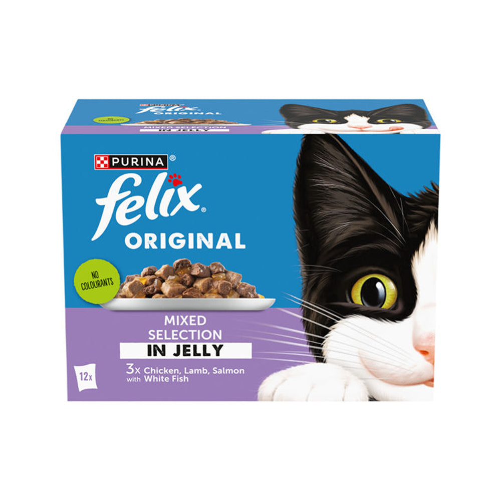 Felix Mixed Selection Cat Food Pouches in Jelly | Pack of 12, 1.2kg