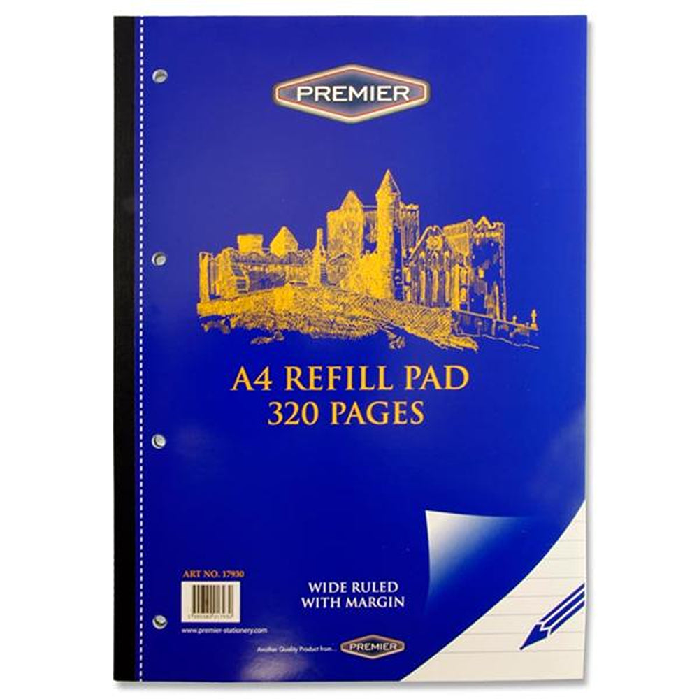 Premier Stationery A4 Refill Pad with Ruled Margin | 320 Page