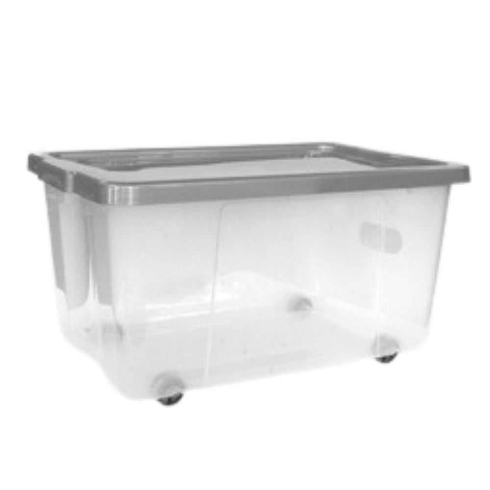Premier Silver Storage Box with Wheels | 75L
