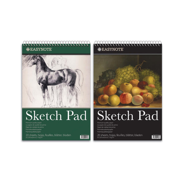 Easynote A3 Artists' Sketch Pad - 170 gsm - 20 Sheets - Top Spiral