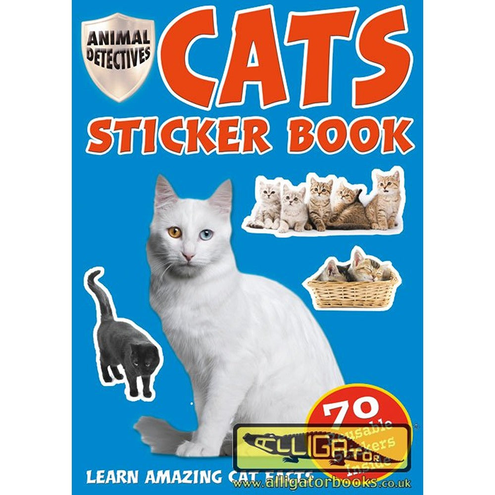 Animal Detective Cats Sticker Book | 70 Reusable Stickers, Bite-Sized Facts