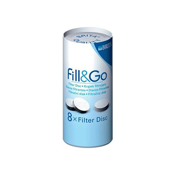 Brita Fill and Go Filter Disc Refill | Pack of 8, For Fill and Go Bottles