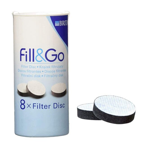 Brita Fill and Go Filter Disc Refill | Pack of 8, For Fill and Go Bottles