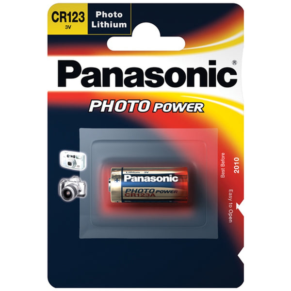 Panasonic Cylindrical Lithium CR123 Battery - Single Pack