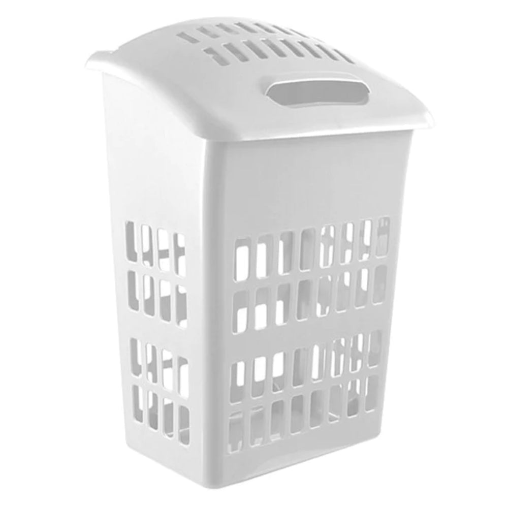 Thumbs Up White Laundry Basket With Hood