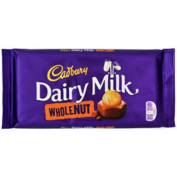 Cadbury Dairy Milk Whole Nut: Rich chocolate with crunchy hazelnuts