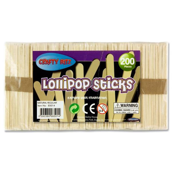 Crafty Kidz 200-Piece Natural Craft Sticks Set