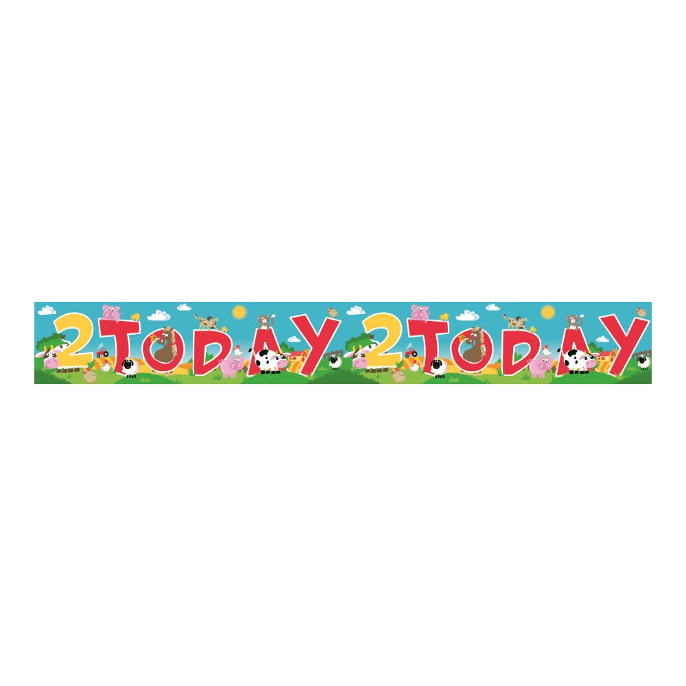 Farmyard 2 Today Birthday Banner | 2nd Birthday, Animal Party