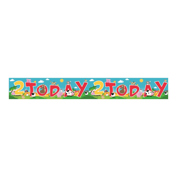 Farmyard 2 Today Birthday Banner | 2nd Birthday, Animal Party