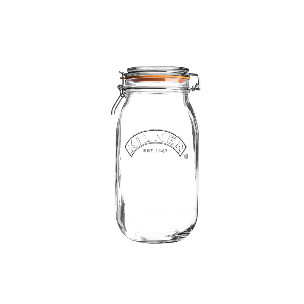 Kilner Clear Glass Clip Top Storage Jar | 1.5L, Airtight Seal