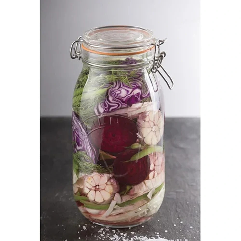Kilner Clear Glass Clip Top Storage Jar | 1.5L, Airtight Seal